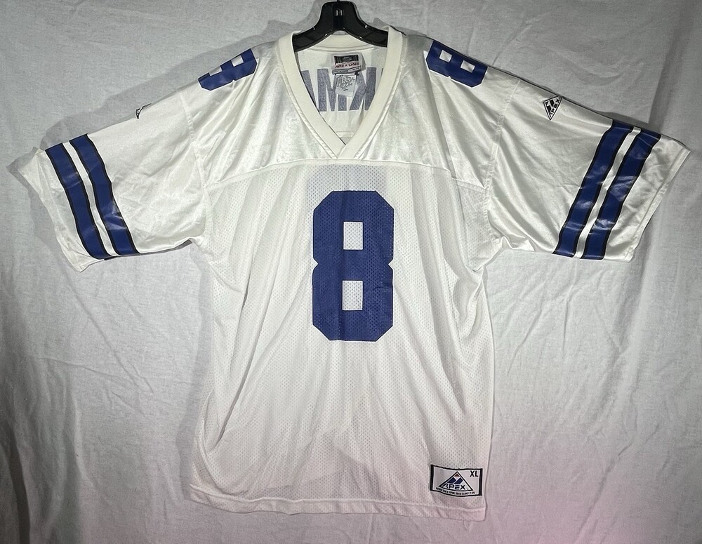 Vintage Apex One Troy Aikman #8 Dallas Cowboys Jersey Sz XL White NWOT Unworn?